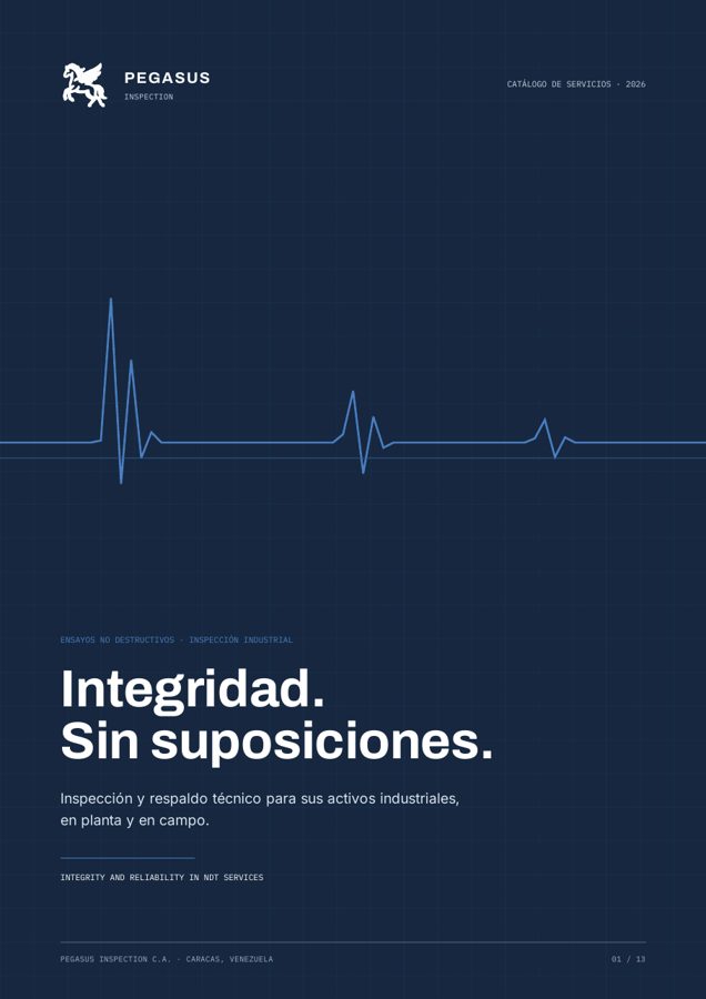 Portada del catálogo de servicios 2026 de Pegasus Inspection